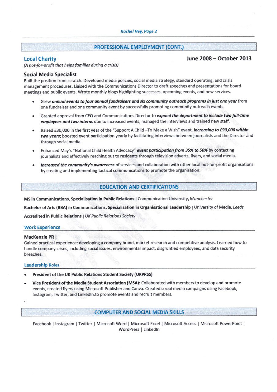 CV sample